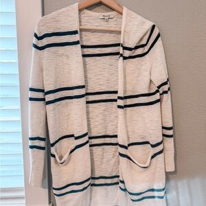 Madewell Cotton Striped Longline Cardigan Sweater